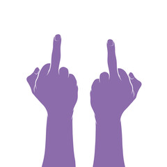 Obraz premium hand showing middle finger. fuck you symbol