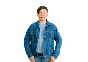 Fototapeta premium Asian man in jeans doing various poses