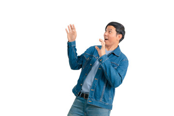 Fototapeta premium Asian man in jeans doing various poses