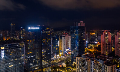 Fototapeta na wymiar Shenzhen ,China - Circa 2022: Aerial view of landsccape in Shenzhen city, China
