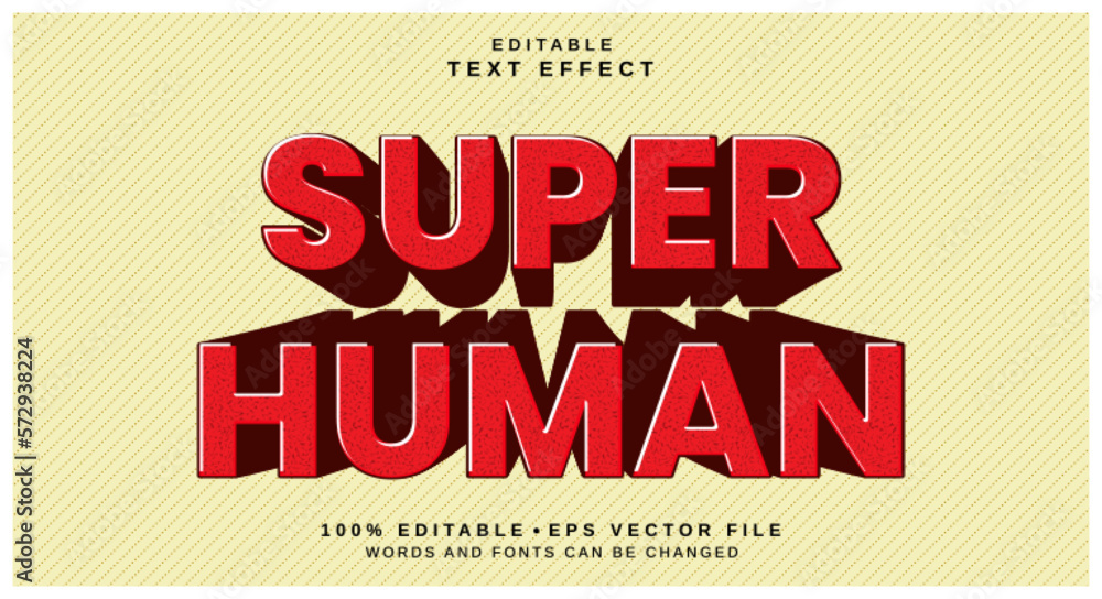 Poster editable text style effect - super human text style theme.
