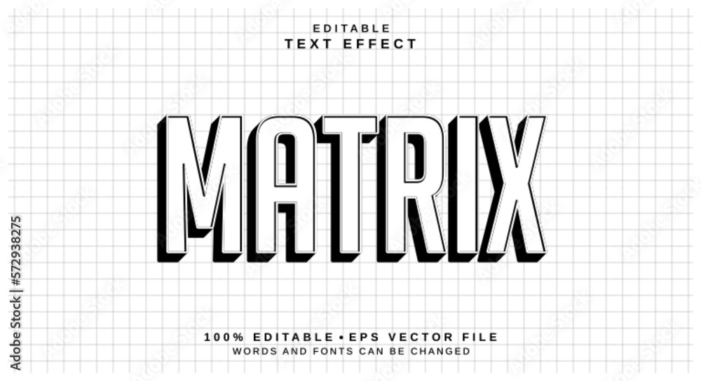 Poster editable text style effect - matrix text style theme.