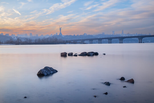 november sunset in kiev