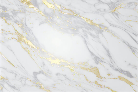 White and gold marble texture. AI	