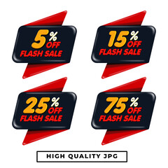 bundle Sale labels design Discount tags collection with percent set, 5, 15, 25, 75 red, yellow,black