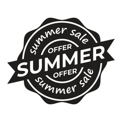 summer sale badge, summer special offer, limited offer seal, label, sticker, tag vector illustration