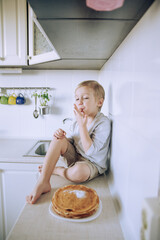 little child eating cookies