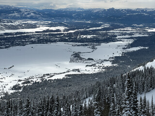 Snowy mountains in Jackson Hole, WY