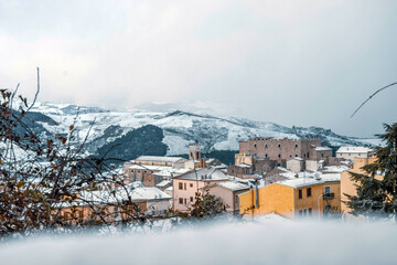 village in the snow