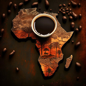 beautiful poster on the theme of African coffee
