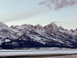 Snowy mountains in Jackson Hole, WY