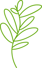 leaves and branch line illustration