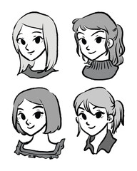 set of faces