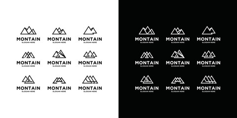 collection of mountain monograms with modern clean line image