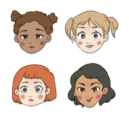 set of cartoon faces