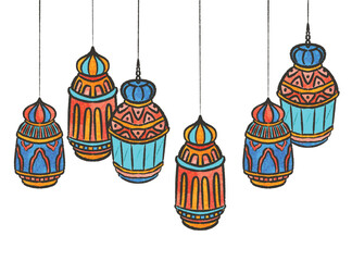 middle eastern lantern ramadan mubarak