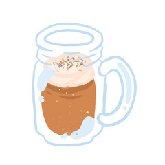ice cream chocolate in glass