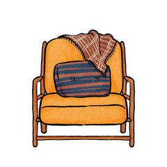 yellow armchair interior furniture