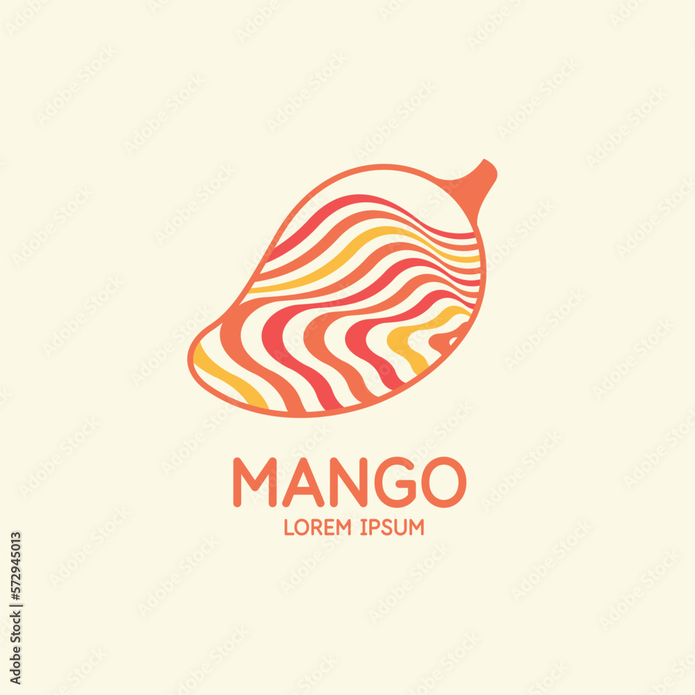 Poster illustration of a mango in a flat style. isolated image on a light background. vector icon.
