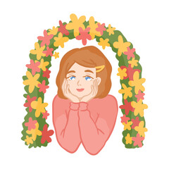 girl with flowers