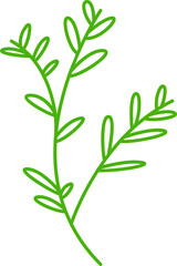 Fototapeta na wymiar decorative leaves line illustration