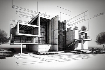 Draft of architectural design.