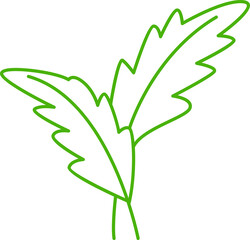 decorative leaves line illustration