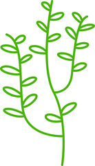decorative leaves line illustration
