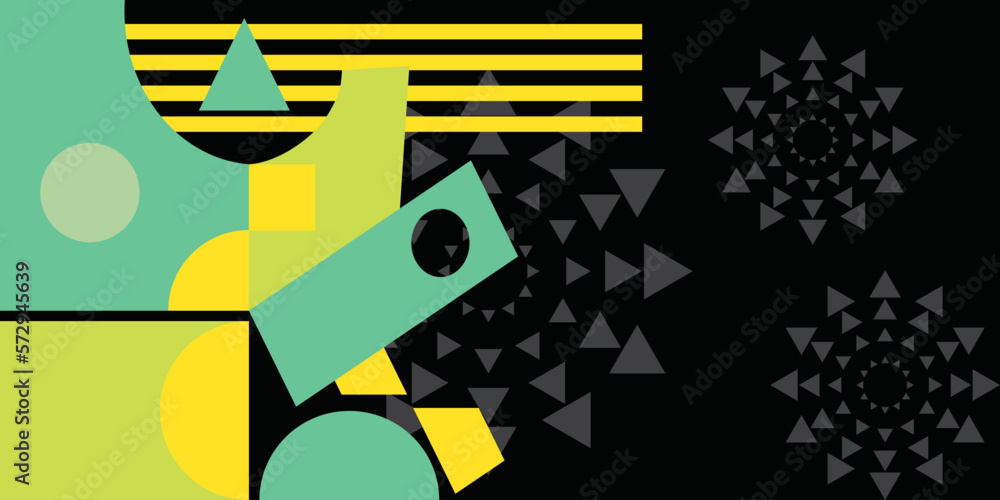 Aufkleber square triangle circle background with green soft bluish color