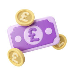 Pound Money 3D Illustration Icon