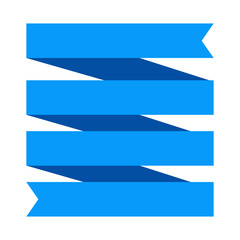 Obraz premium Blue ribbon for design, discount offer and gift. Retro style. Flat ribbon illustration.