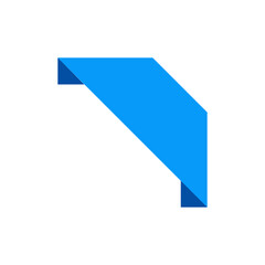 Blue ribbon for design, discount offer and gift. Retro style. Flat ribbon illustration.