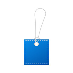 Blue ribbon for design, discount offer and gift. Retro style. Flat ribbon illustration.