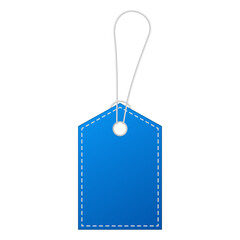 Blue ribbon for design, discount offer and gift. Retro style. Flat ribbon illustration.