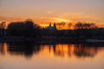 sunrise over the lake