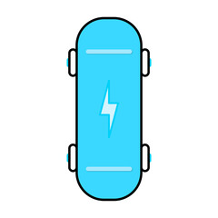 illustrazione con tavola skateboard su sfondo trasparente