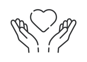 ハートを持っている人の両手のアイコン - 恋愛･愛情･メンタルヘルスのイメージ素材
