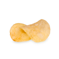 Potato chips isolated on transparent background