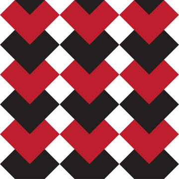 ethnic pattern heart red and black collor background