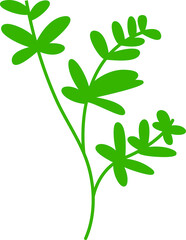Naklejka premium green leaves and branch illustration