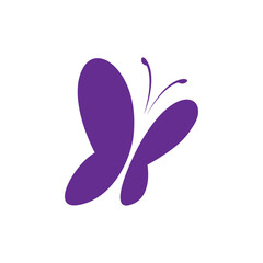 Butterfly logo flat icon vector illustration