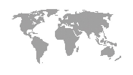 Fototapeta na wymiar World map of round dots Vector illustration.