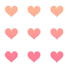 orange and pink hearts on white ground seamless pattern background
