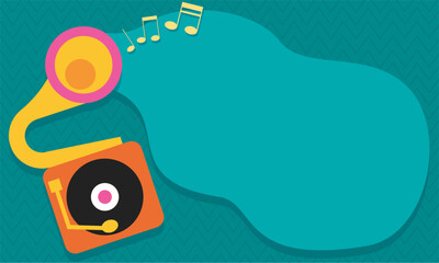 gramophone with notes frame