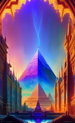 Fototapeta na wymiar Scenic View of the Colorful Pyramids