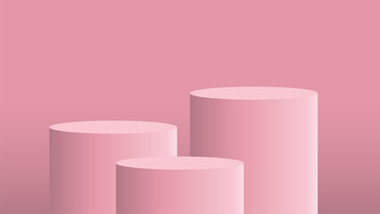 Abstract pink vector background for product branding. Mock up scene with empty space minimal style. 