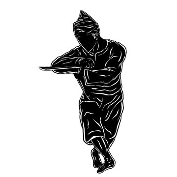 silhouette pencak silat fighter