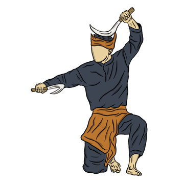 illustration of pencak silat 