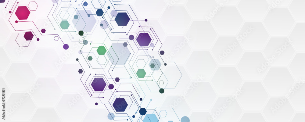Aufkleber abstract background image hexagon sci-fi technology network concept