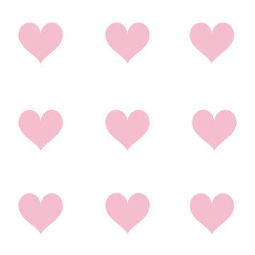 light pink hearts on white ground seamless pattern background